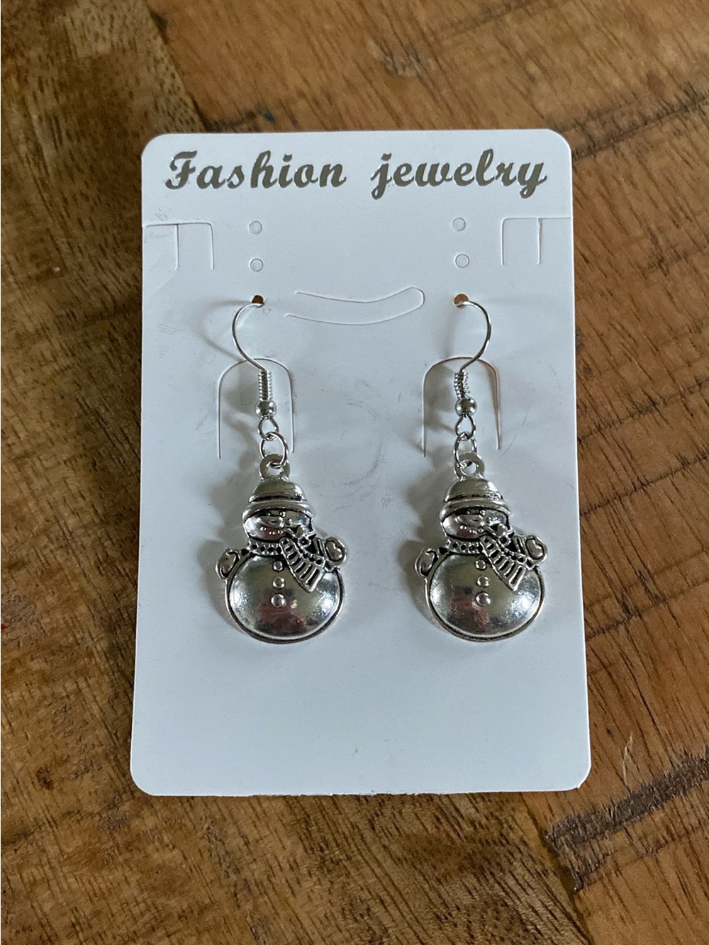 Fashion Jewelry Silver Snowman Charm Drop Earrings